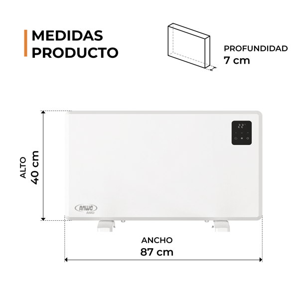 PANEL ELÉCTRICO LISO ANWO NDFL.1800A 1800W C/WIFI