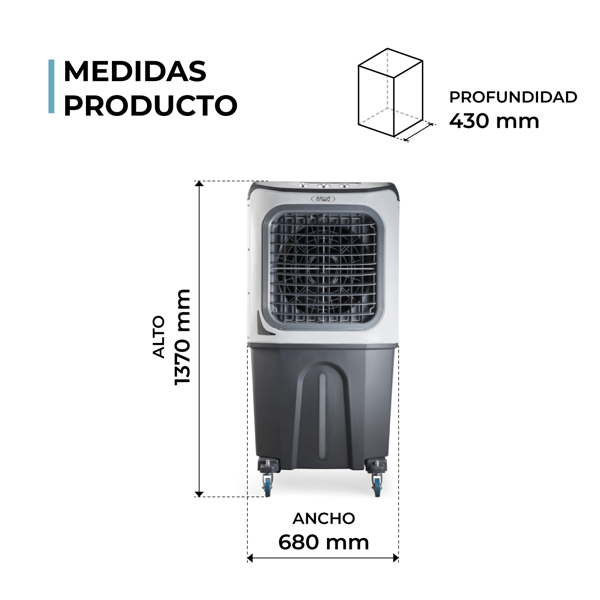 ENFRIADOR EVAPORATIVO PORTATIL COMERCIAL 5.500MCH