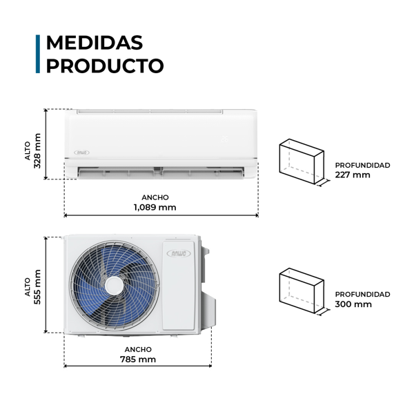 EAA. SPLIT MURO NEW ECOFLOW 18000 BTUH INVERTER R32 ANWO