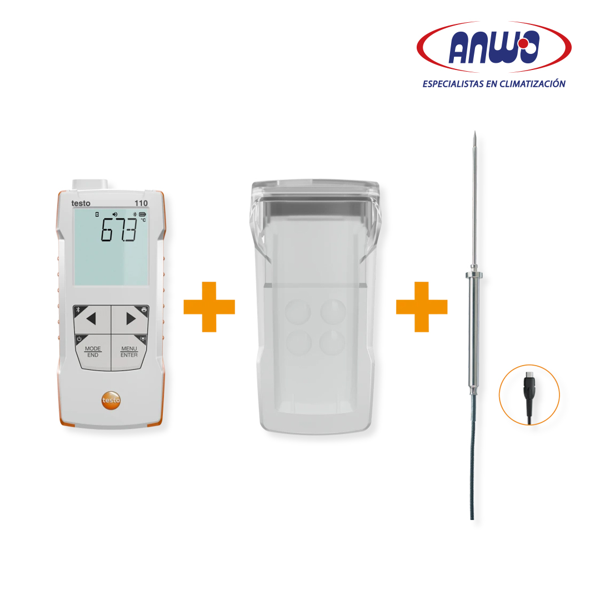 KIT TESTO 110 CON TOPSAFE Y SONDA INOX CON CONEXIÓN APP TESTO SMART