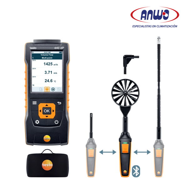 TESTO 440 DELTA P - KIT COMBINADO 2 PARA CAUDAL BT