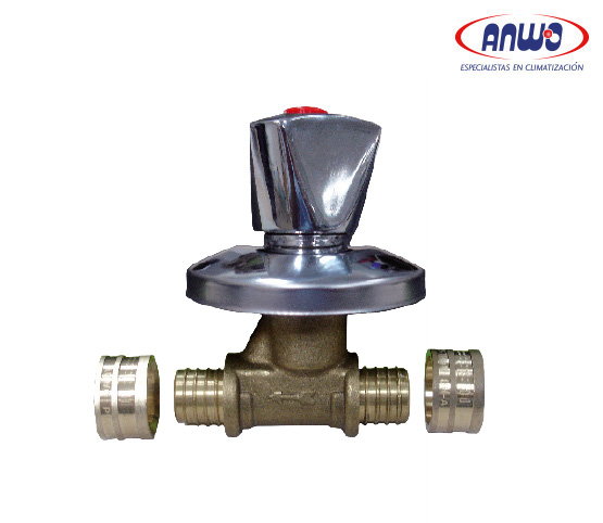LLAVE PASO PEX 25 ASIENTO C/ TAPA CROMADA