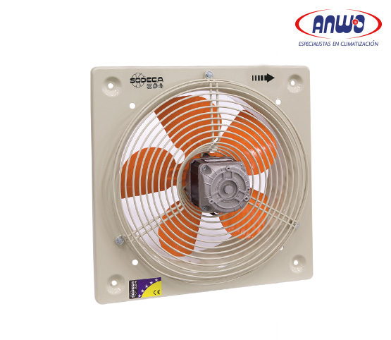 HELICOIDAL MURAL HELICE 20CM EN CHAPA DE ALUMINIO CON REJILLA PROTECCION MOTOR 200V QMAX 561 M3H