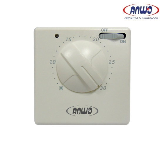 TERMOSTATO AMBIENTAL DE CALEFACCION SIMPLE ANWO ATS-3 CONTACTOS / LUZ PILOTO / INTERRUPTOR ON-OFF