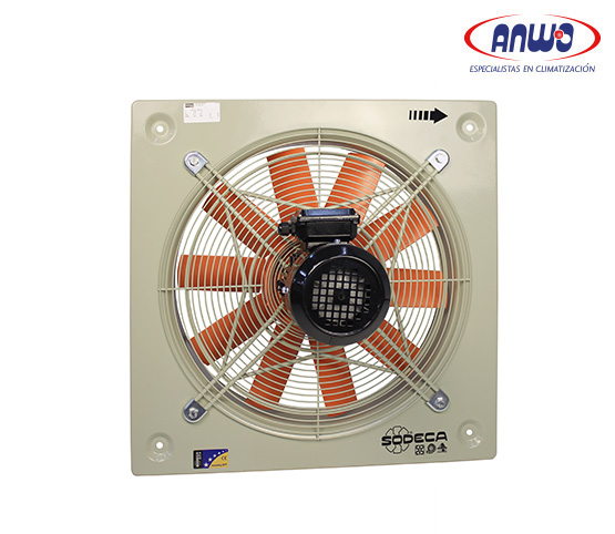 HELICOIDAL MURAL HELICE DE PLASTICO CON REJILLA PROTECCION EN SUCCION MOTOR 380V QMAX 1301M3H