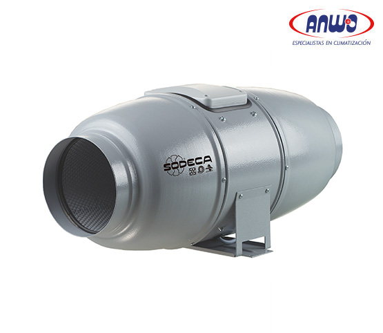 EXTRACTOR EN LINEA BAJO NIVEL SONORO 1965/2495 RPM, 0,52/0,79 AMP,127/178WATTS,1050/1330 M3/H, 34