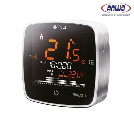 TERMOSTATO AMBIENTAL DE CALEFACCION PROGRAMABLE ANWO ATP - PANTALLA TACTIL RADIOFRECUENCIA