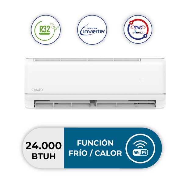 AIRE ACONDICIONADO SPLIT MURO NEW ECOFLOW 24.000 BTUH INVERTER R32