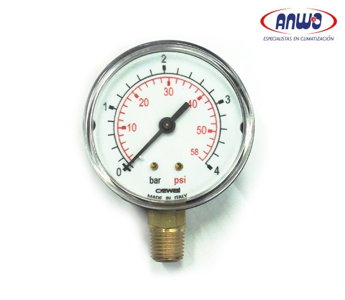  MANOMETRO D.63 1/4  0-4 BAR 