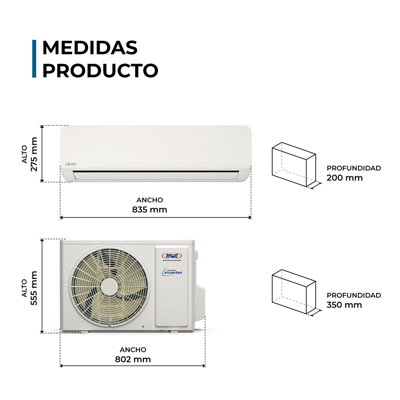 (HASTA AGOTAR STOCK, USAR COD: GES18ECOFLOW-N) EAA. MURO ECOFLOW FRIO/CALOR 18.000 BTUH R32 INVERTER WIFI