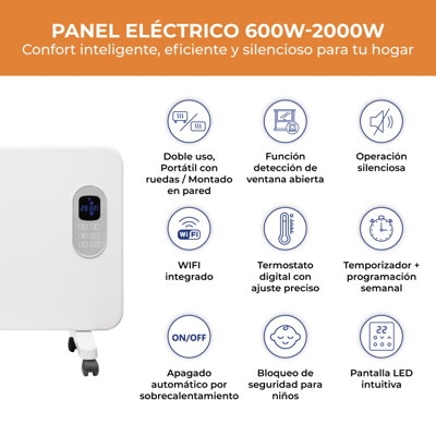 PANEL ELÉCTRICO ANWO HOM2000PWF 2000W C/WIFI