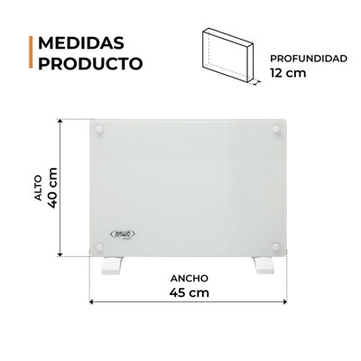 PANEL ELÉCTRICO VIDRIO ANWO NDFL.1000V 1000W C/WIFI