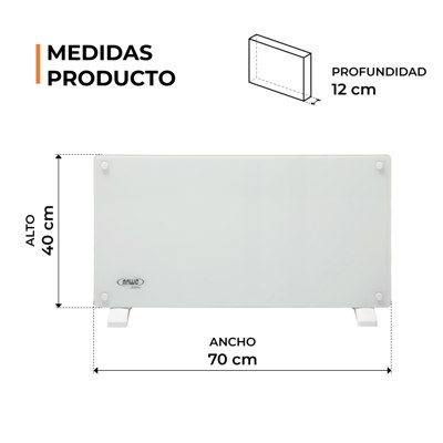 PANEL ELÉCTRICO VIDRIO ANWO NDFL.1500V 1500W C/WIFI