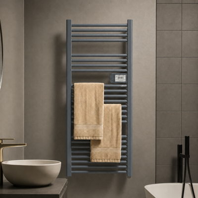 TOALLERO ELÉCTRICO TUBULAR ANWO FL.750G 750W GRIS MATE C/WIFI