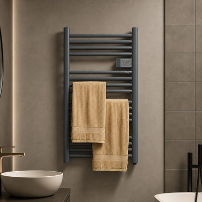 TOALLERO ELÉCTRICO TUBULAR ANWO FL.500G 500W GRIS MATE C/WIFI