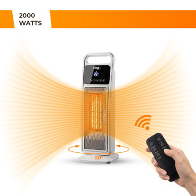 CALEFACTOR ELECTRICO ANWO PTC 2000W TORRE BLANCO