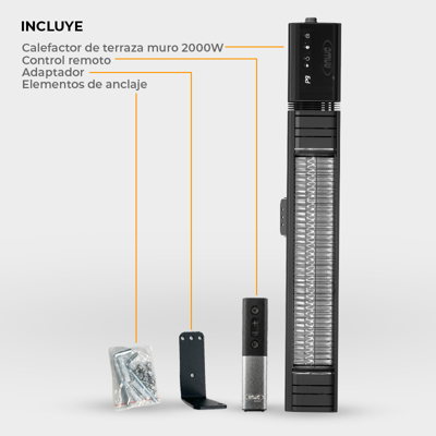 CALEFACTOR DE TERRAZA MURO 2000 WATTS CON WIFI T17-GR20B