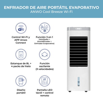ENFRIADOR DE AIRE ANWO COOL BREEZE WI-FI