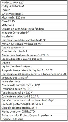 BOMBA GRUNDFOS UPA 15-90 230V 50Hz BLACK