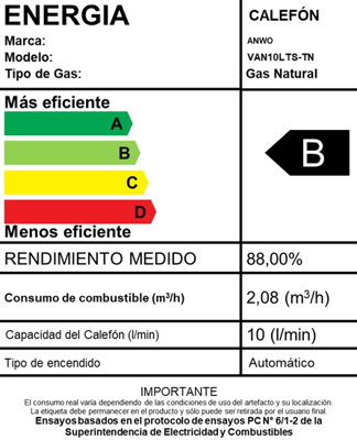 CALEFÓN ANWO 10 L/M HITECH HYDRO 20 TIRO NATURAL NG