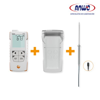 KIT TESTO 110 CON TOPSAFE Y SONDA INOX CON CONEXIÓN APP TESTO SMART