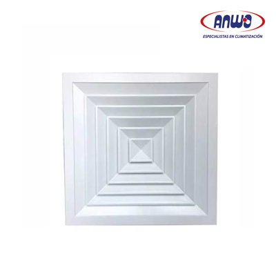 DIFUSOR 25X25CM DE ALUMINIO CON DAMPER