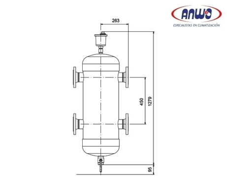 SEPARADOR HIDRAULICO HS 28M3/HR. DN 80 mm
