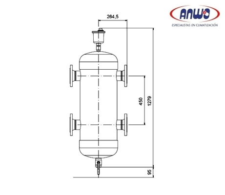 SEPARADOR HIDRAULICO HS 56M3/HR. DN 100 mm