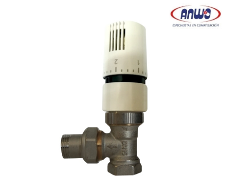 KIT VALVULA TERMOSTATICA DOBLE ANGULAR 1/2 PARA FE HILO HI