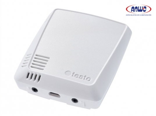 Registrador de datos WiFi con sensor de humedad y temperatura integrado y 2 conexiones para sondas