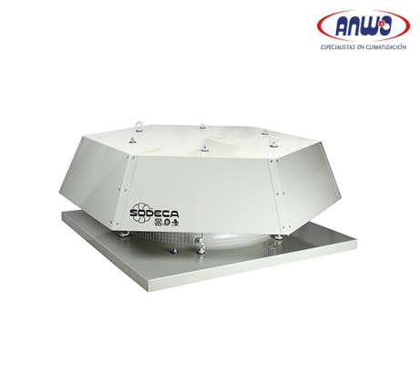 VENTILADOR HELICOIDAL DE TEJADO HELICE PLASTICA BASE PLANA MOTOR 380V 1380RPM QMAX 8622M3H