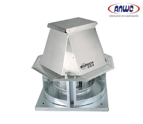 EXTRACTOR CENTRIFUGO TEJADO SALIDA LATERAL ALABE A REACCION IP55 910 RPM 220V QMAX 6722M3H