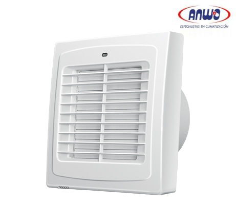 EXTRACTOR DE AIRE PARA BAÑO PERSIANA AUTOMATICA LUZ PILOTO TIMER HIGROMETRO QMAX 295M3H 220V