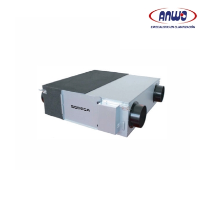 RECUPERADOR DE CALOR REB-25 BAJO PERFIL CON MOTOR EC 220V HASTA 86% DE EF. Q MAX 300 M3H