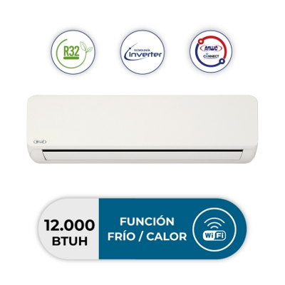 AIRE ACONDICIONADO SPLIT MURO ECOFLOW 12.000 BTUH INVERTER R32